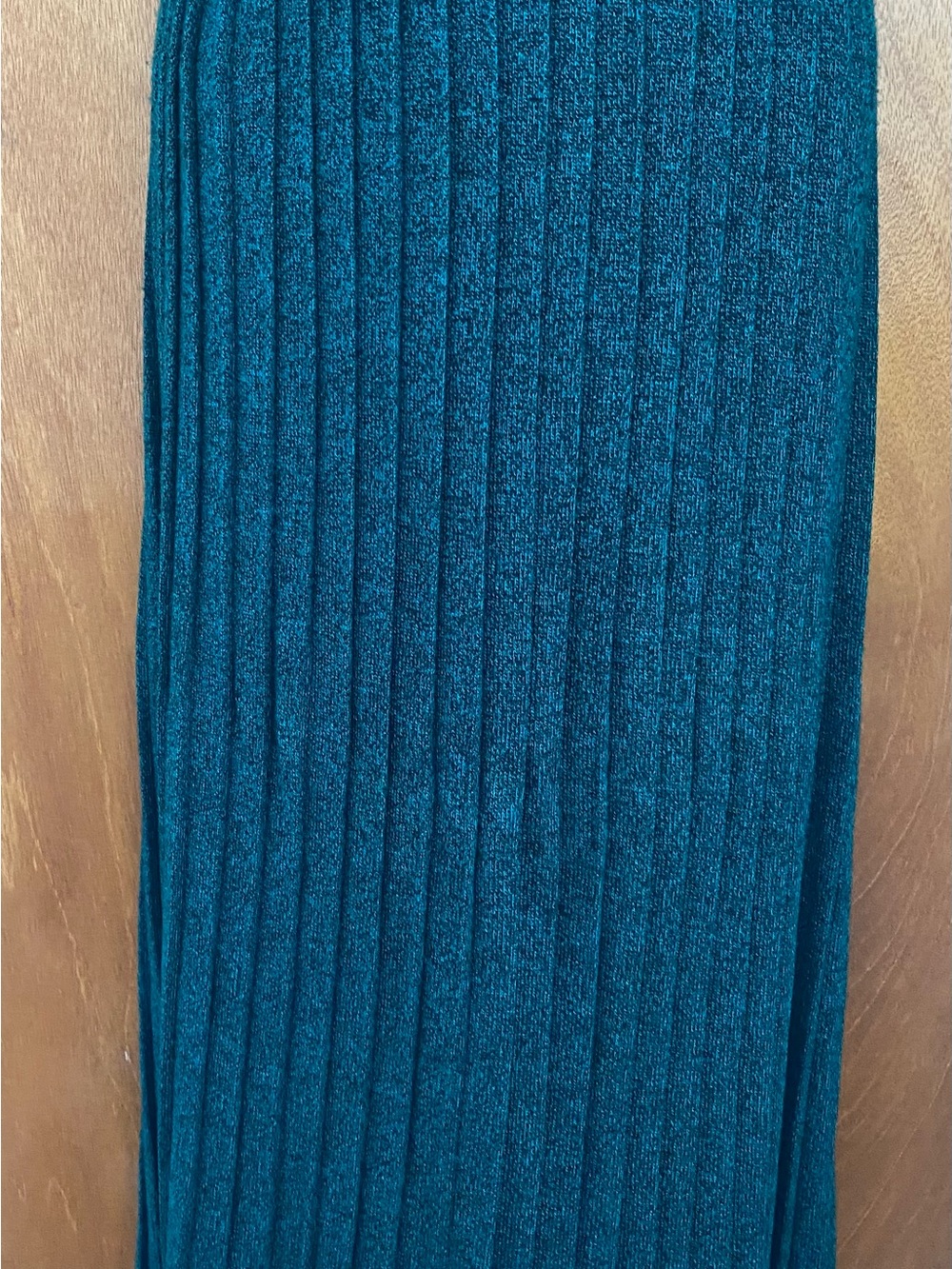 🎄Ribbed Teal Midi Skirt - Sleek Knit Design